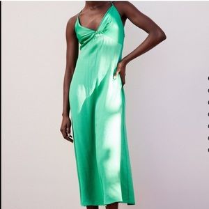 Zara Green Knot Midi Dress